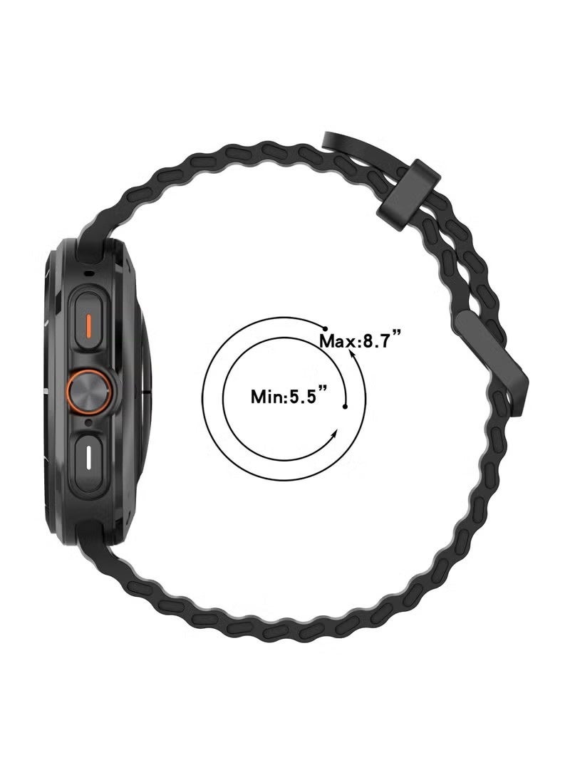 3 PCS Strap for Samsung Galaxy Watch Ultra/Ultra 2025 47mm, Silicone Watchband Replacement Bracelet Black, White and Blue - Image 2